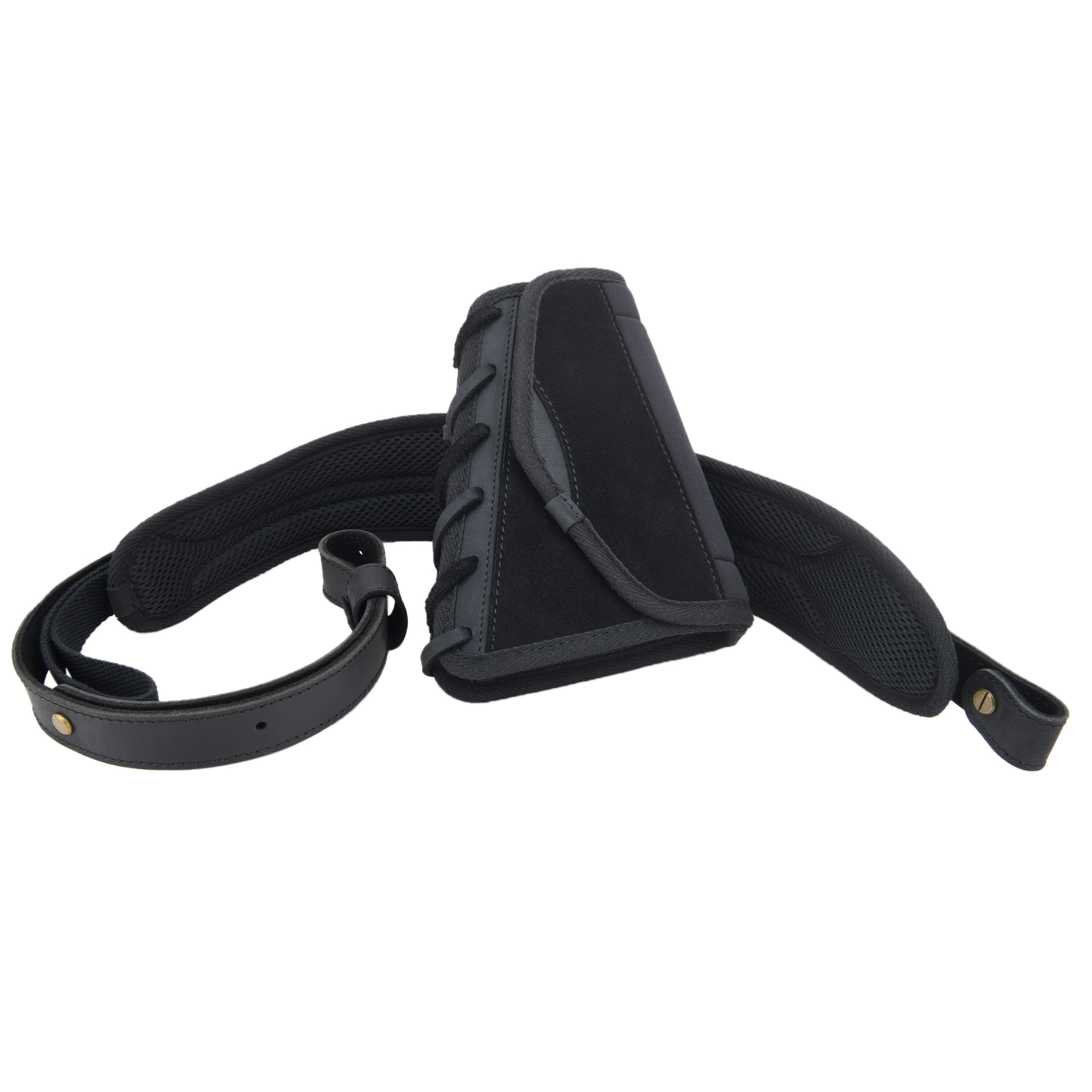 WAYNE'S DOG Leather Gun Buttstock Pouch with Hunting Gun Sling.22 12GA .357.308