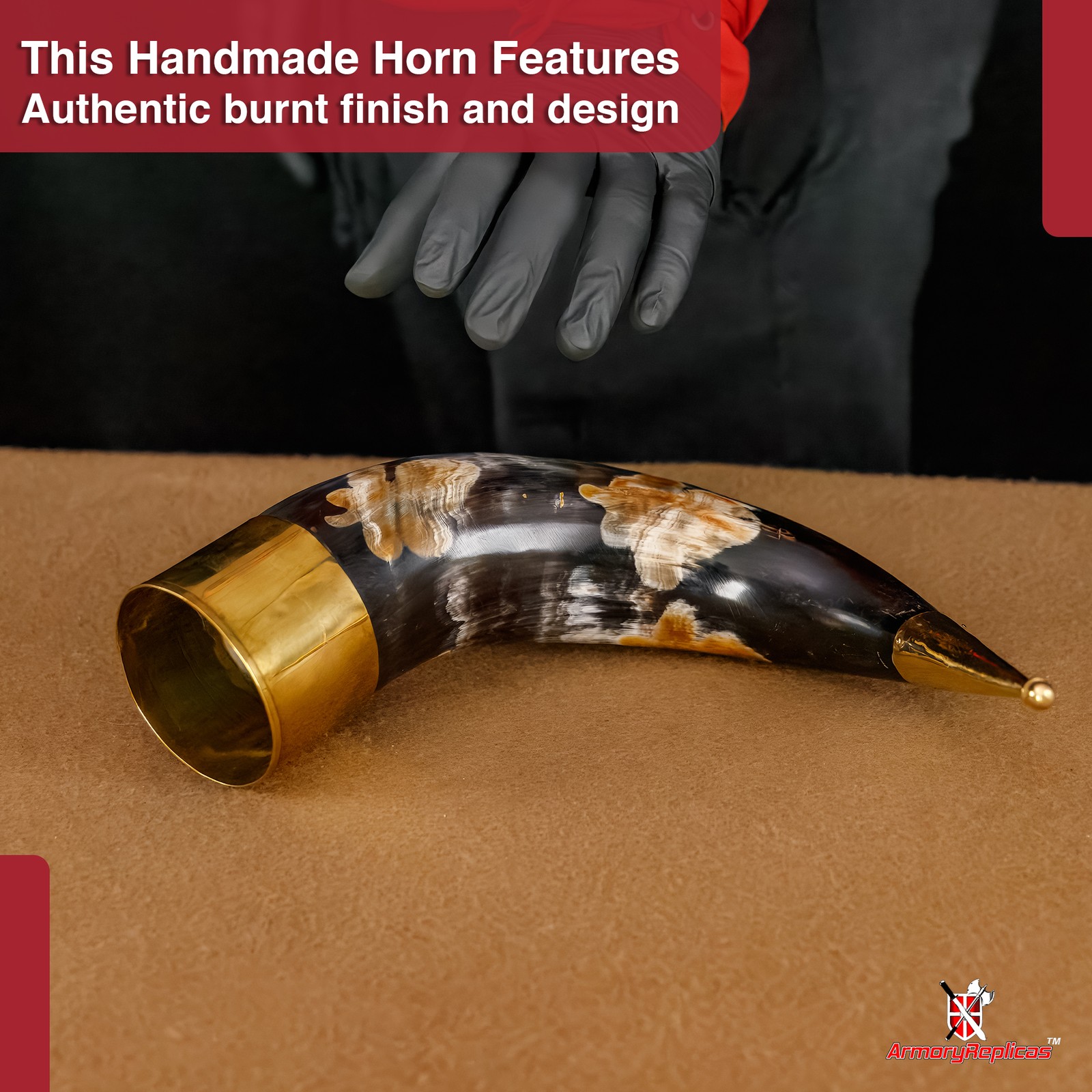 Horn of the Damned" Viking Drinking Horn - 15-20oz Handmade Natural Mug