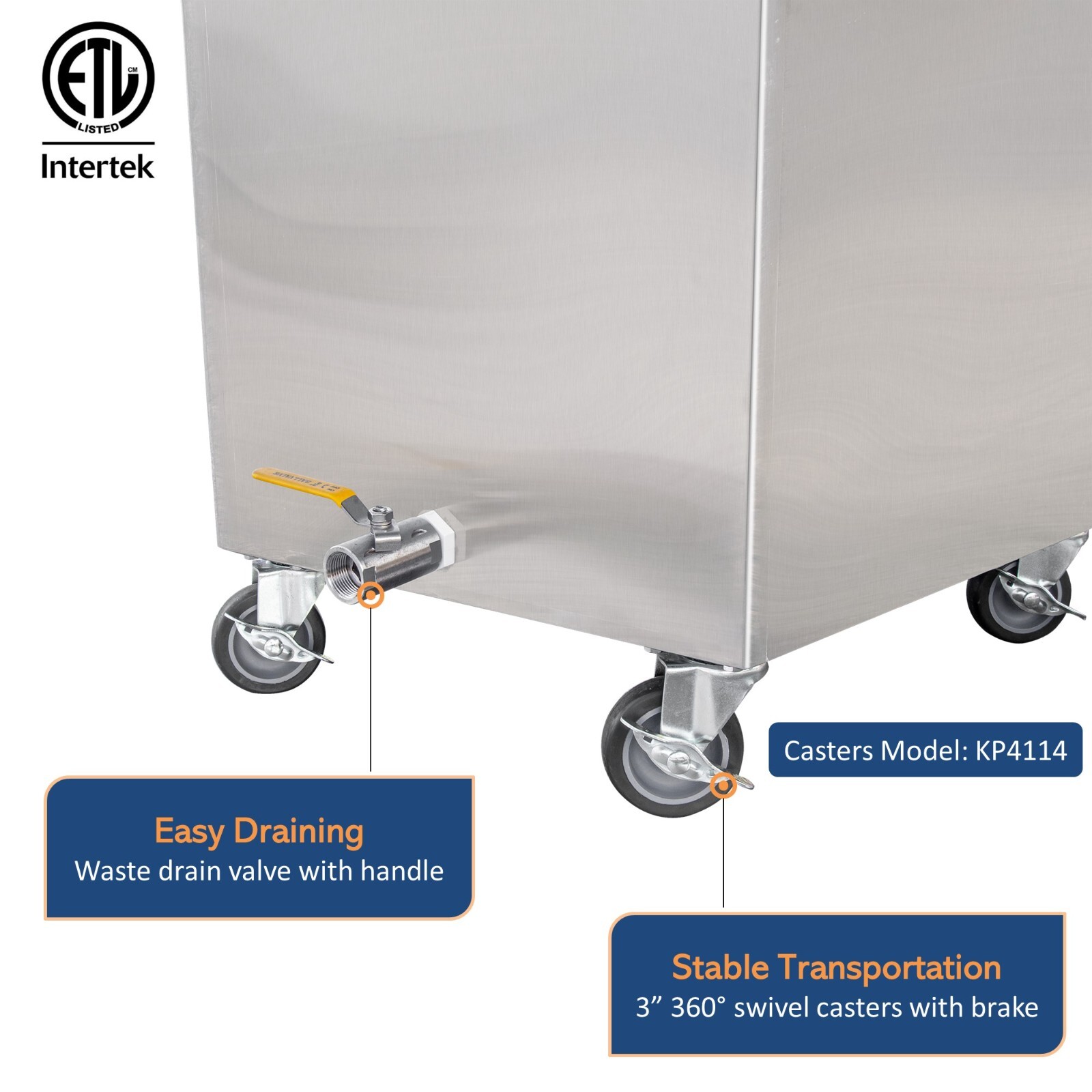 GSW FF-TANK Stainless Steel Restaurant Soak Clean Grease Hood Filter Tank w/ Lid