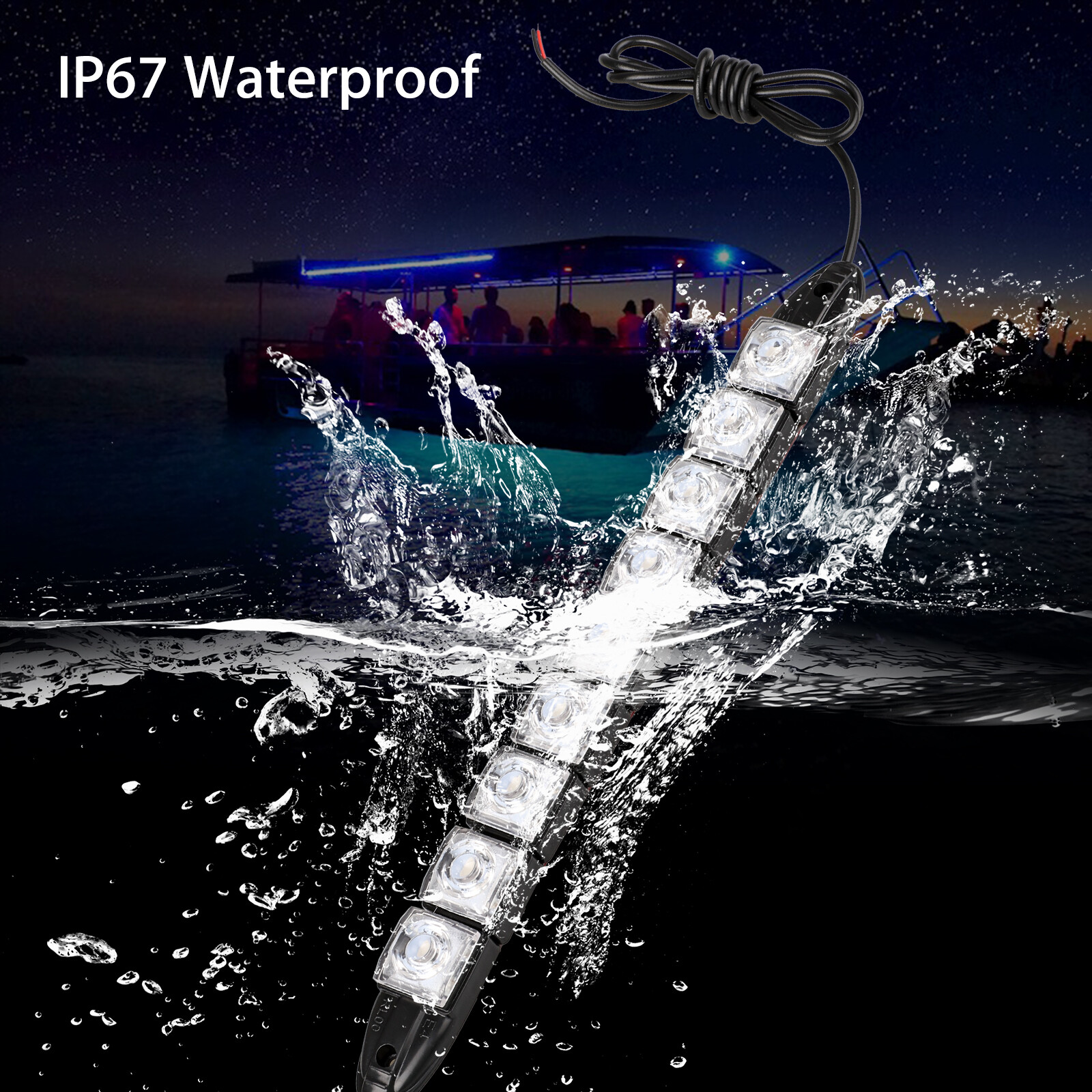 2PCS Navigation 9 LED Marine Bow Boat Yacht Pontoon Bright Lights Red Green 12V