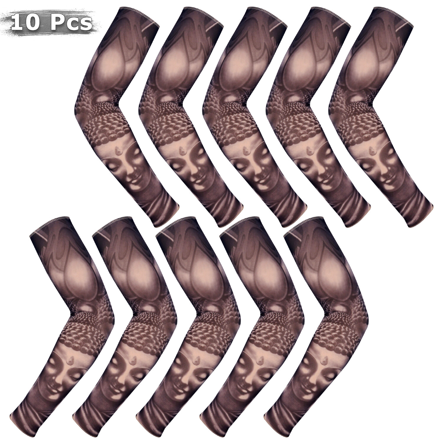 10 PCS Tattoo Cooling Arm Sleeves Cover Basketball Golf Sport UV Sun Protection