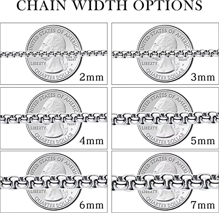Stainless Steel Chain Necklace 16-36" Smooth Box Rope Silver 2/3/4/5/6/7mm N69