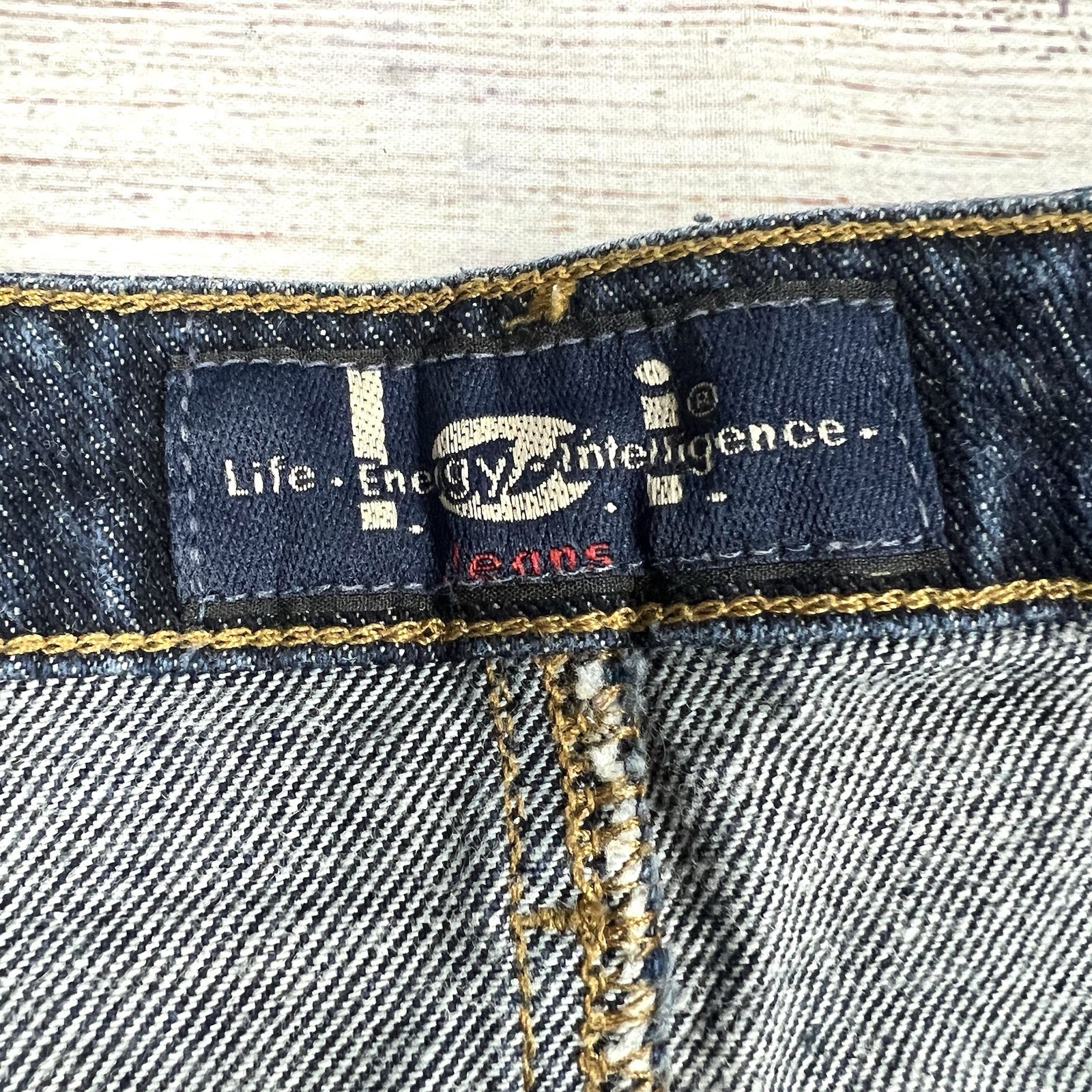 Vintage L.E.I Blue Denim Jean Mini Skirt Size 13 Y2K 90s Cotton Dark Wash