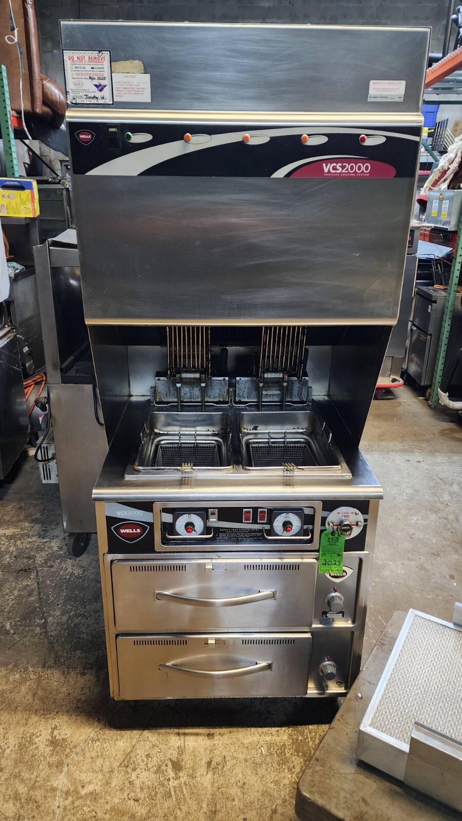 Wells Wvgf VCS2000 VENTLESS DOUBLE FRYER W/2 WARMER DRAWERS