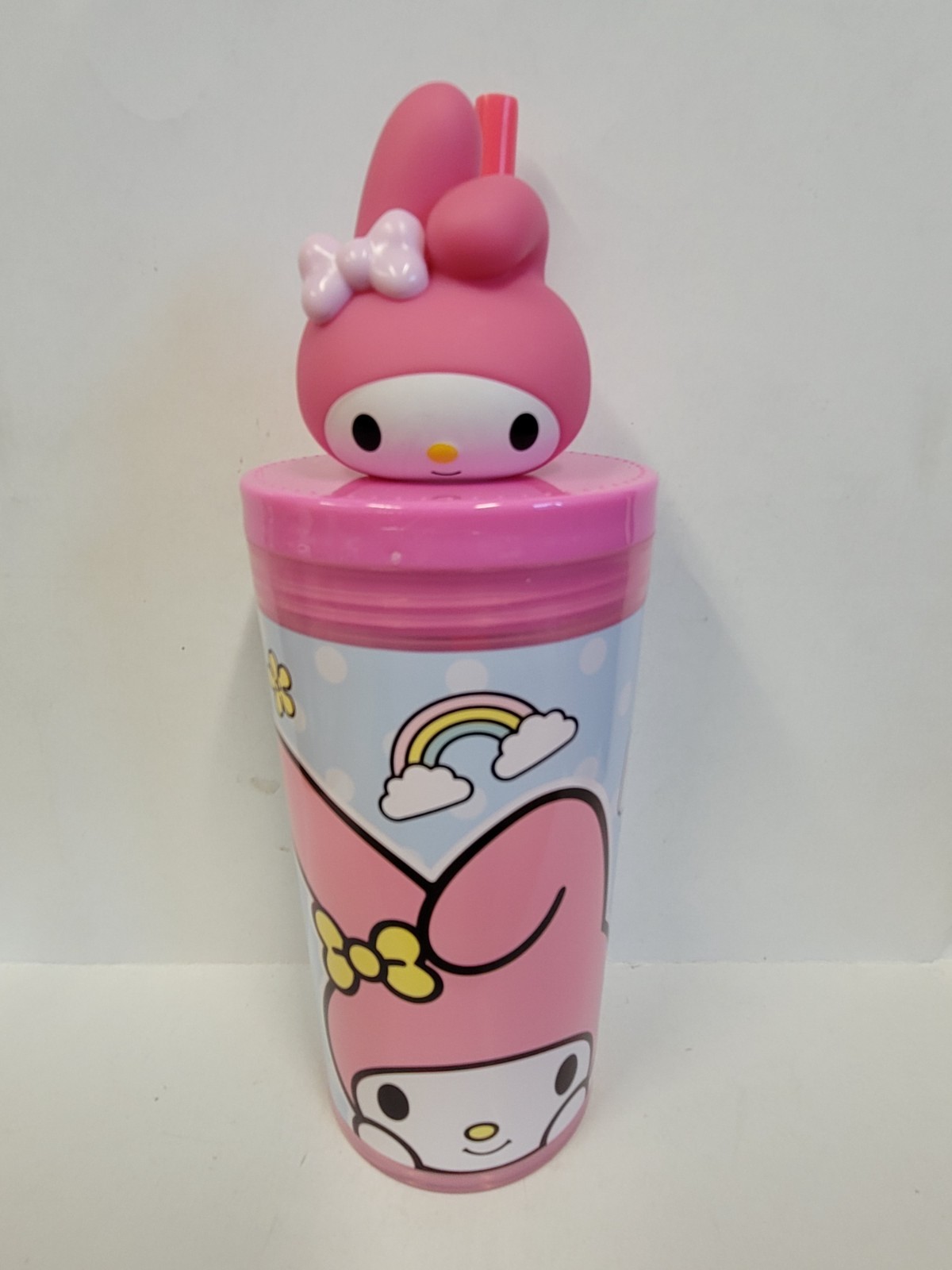 Water Bottle - Hello Kitty & Friends My Melody 7" Plastic 12oz Straw Tumbler 3D