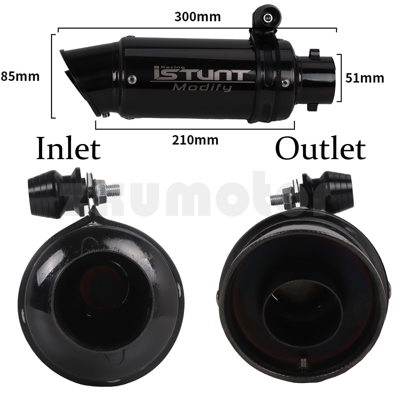 Full System Low Mount Exhaust Muffler Slant Baffle For Honda GROM 125 2021-2025