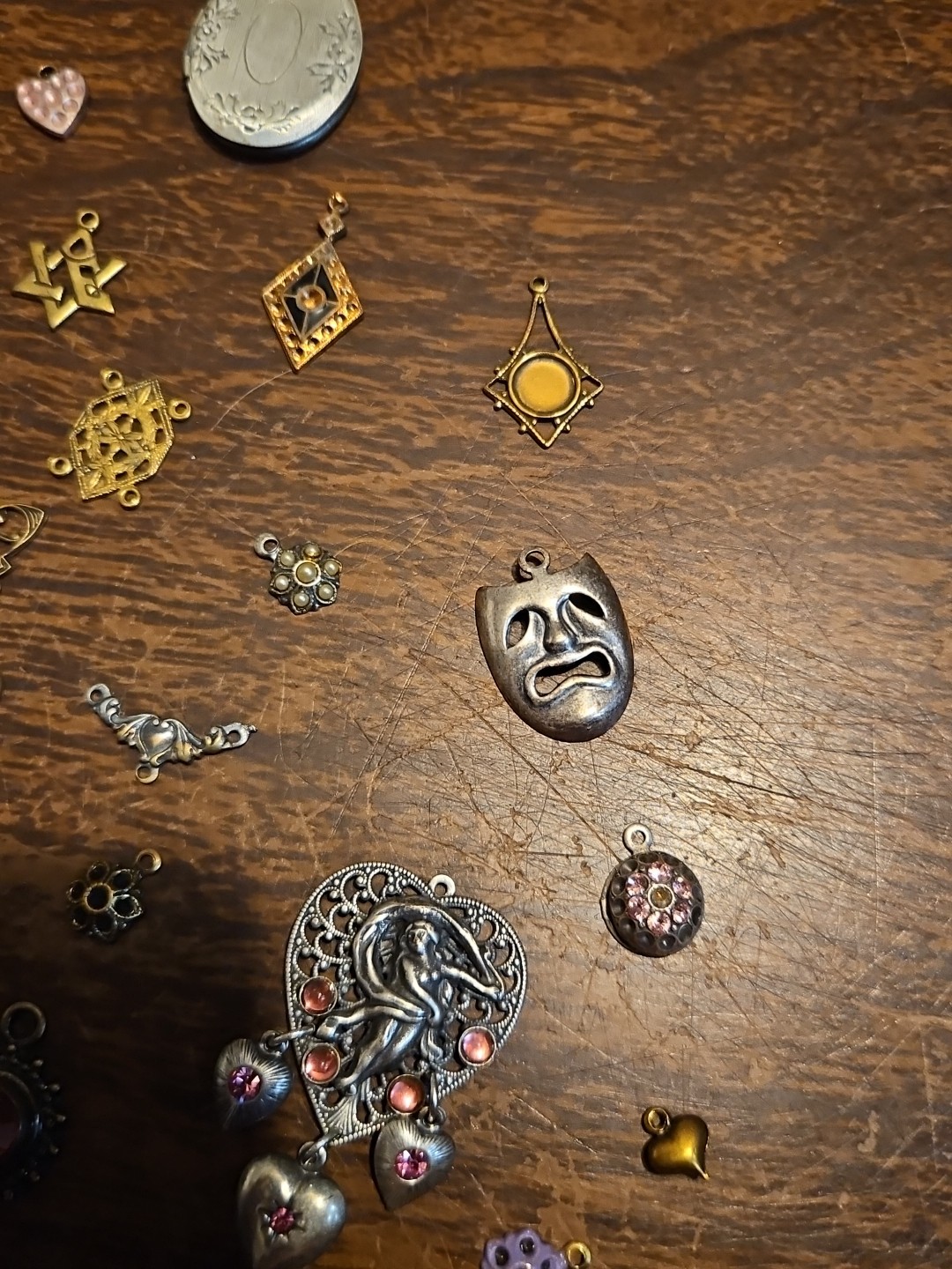 Lot Of 50 Mixed Parts Pcs France Vintage 60s Brass Stampings Findings Jewelry 18