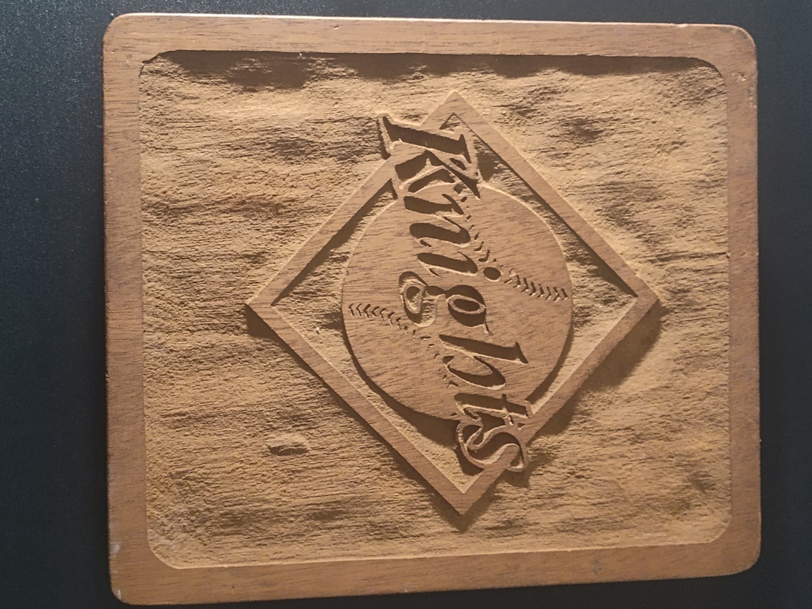 Vtg Charlotte Knights Wooden Plaque Baseball Logo From Roman Gabriel Estate