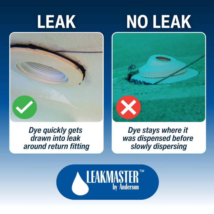 Leakmaster Pool Leak Detection Kit – 8 Oz Blue Dye with Reusable Syringe – High-
