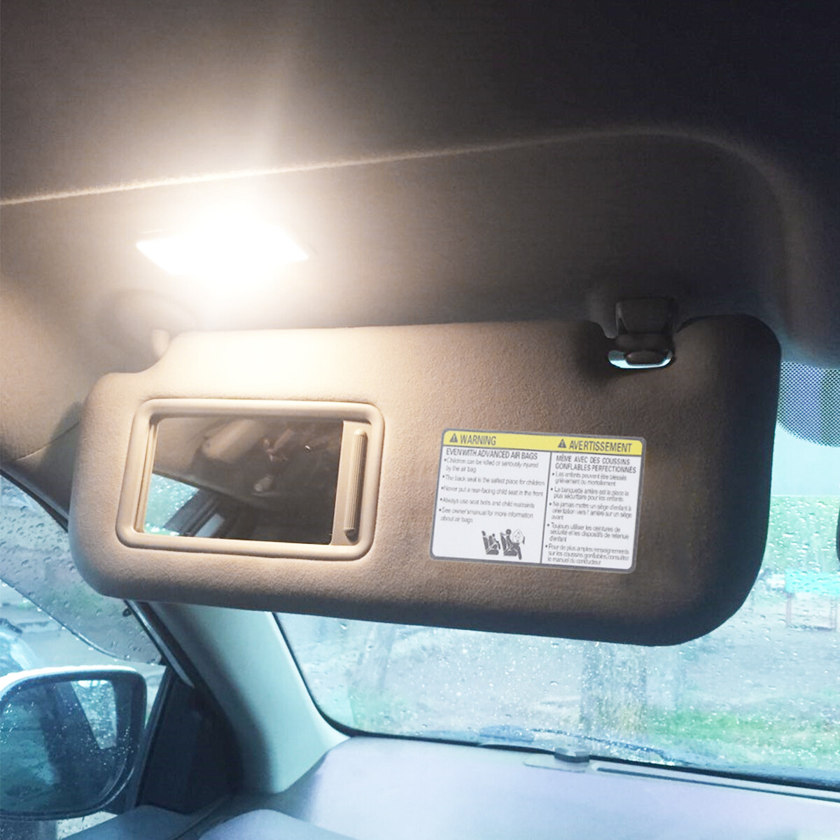 Gray Left Driver Side Sun Visor w/Mirror & Light For 2008-2013 Toyota Highlander