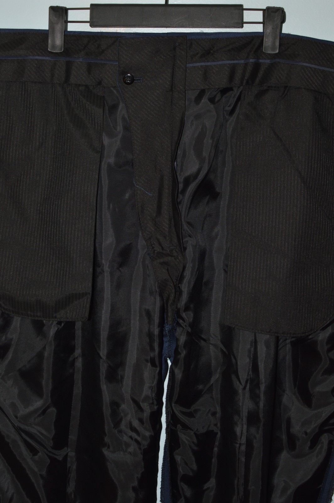 Llike New (2Pc Suit 50L 50 Long L) STAFFORD Blue Wool Travel Suit 46x29.5