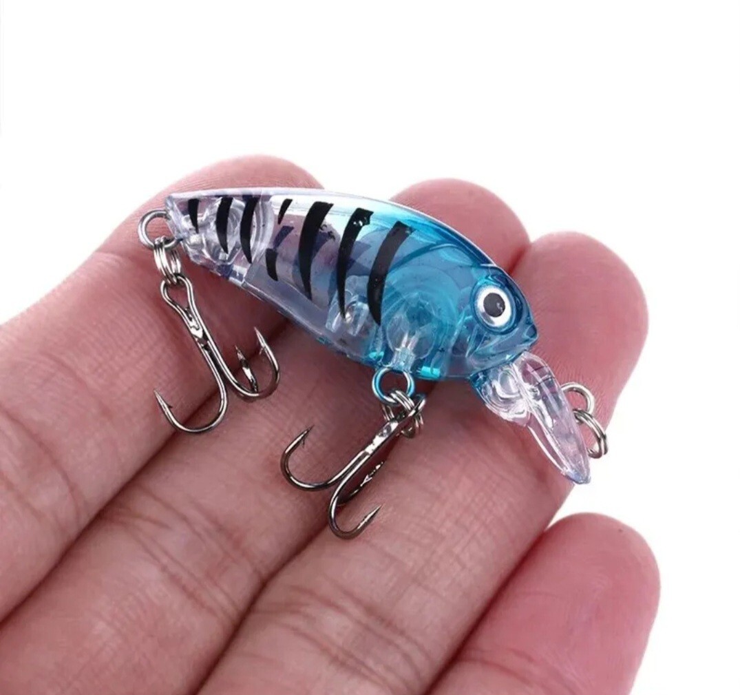 8pcs 4.5cm/4g Minnow Crankbaits Fishing Lures Tackle Hard Bait W/2 Treble Hooks