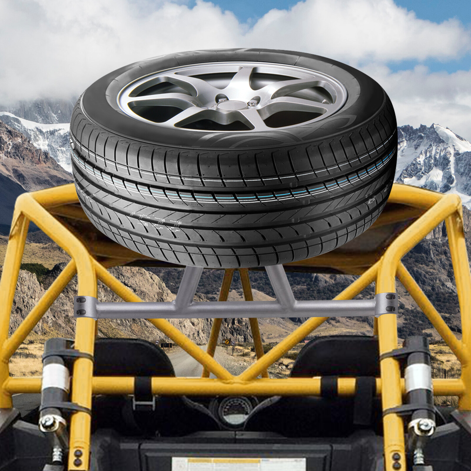 Spare Tire Carrier Mount Rack Bracket Wheel Holder For Polaris RZR XP 1000 14-22