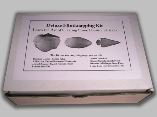 Deluxe Flint Knapping Kit - Copper Billet, Flaker, Pad, DVD, and Stone Included