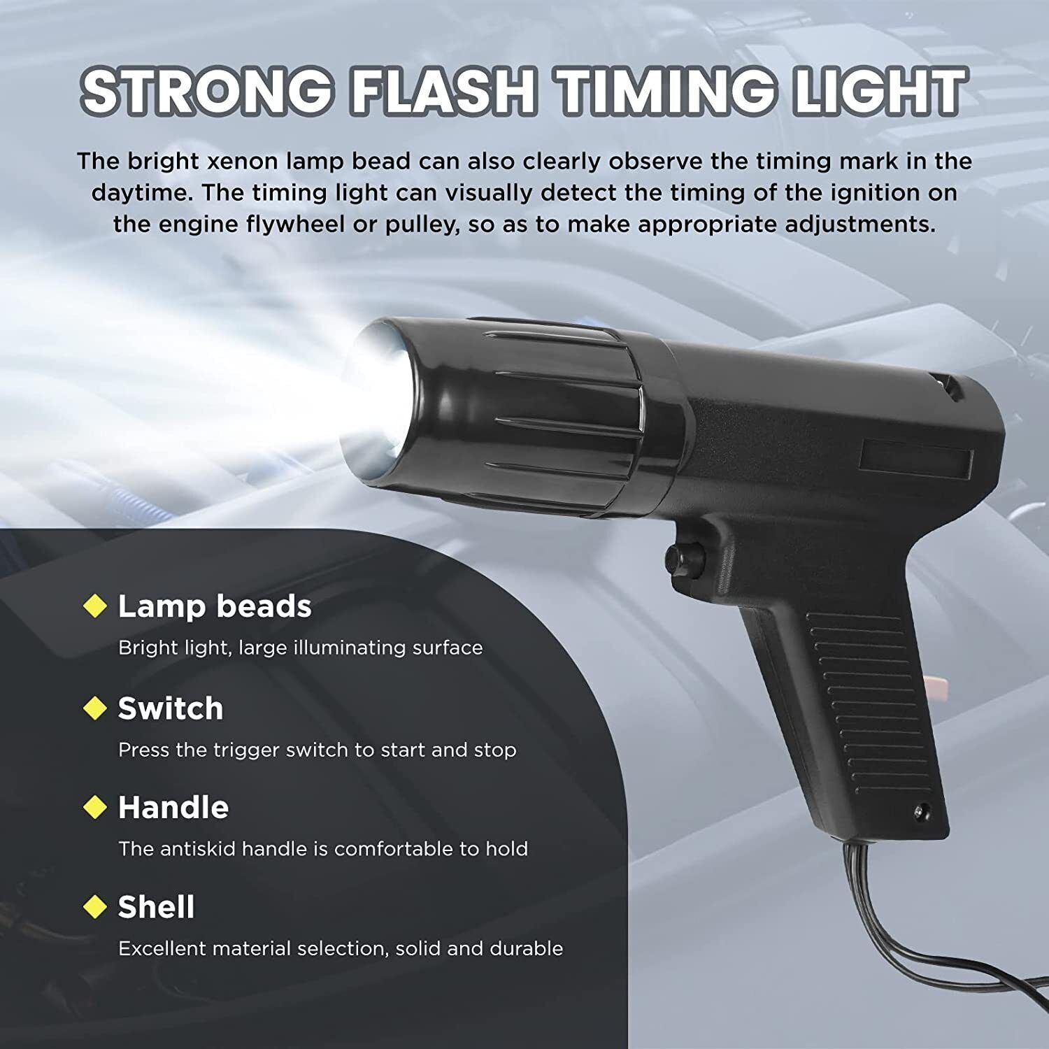 Petrol Engine Ignition Timing Gun Detector Xenon Light Car Inductive Strobe Test