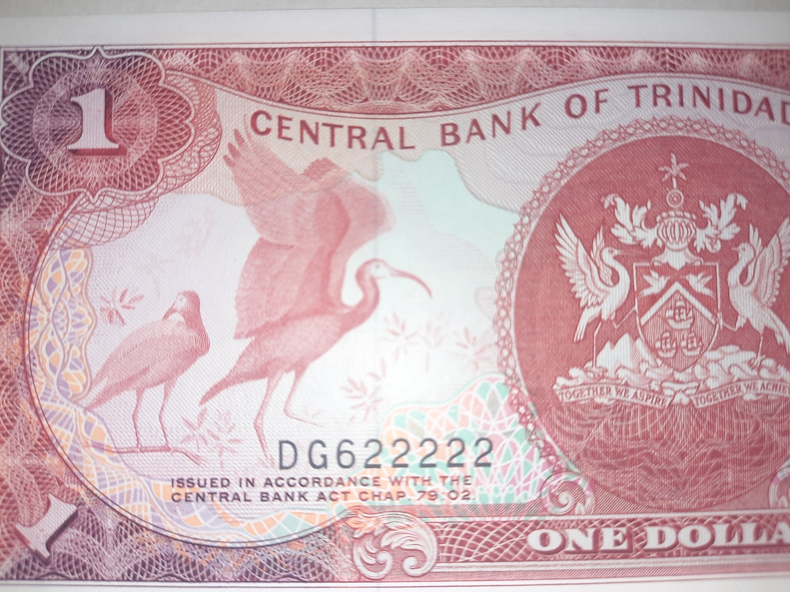 Trinidad and Tobago 1 Dollar P36b Fancy serial number * 22222 P.36b "Demas"