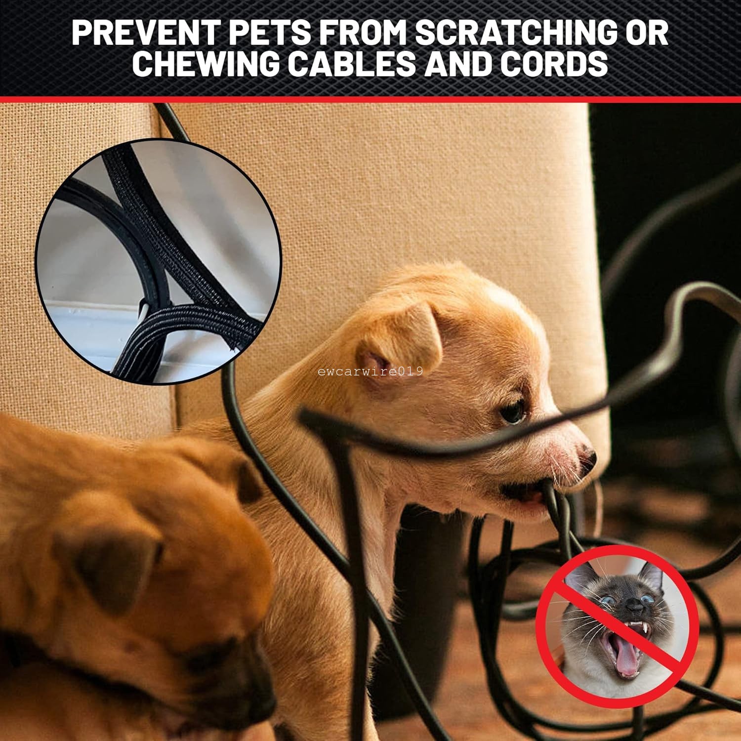 10FT Split Braided Cable Sleeve Self Wrap Wire Loom Cord Management Protector