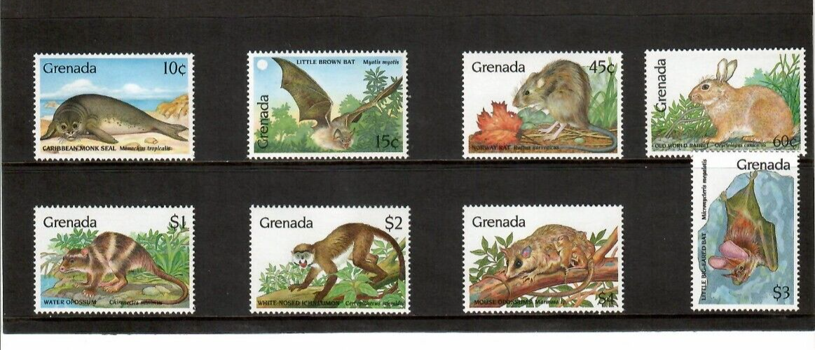 Grenada 1990 - Animals - Set Of 8 Stamps - Scott #1820-7 - MNH