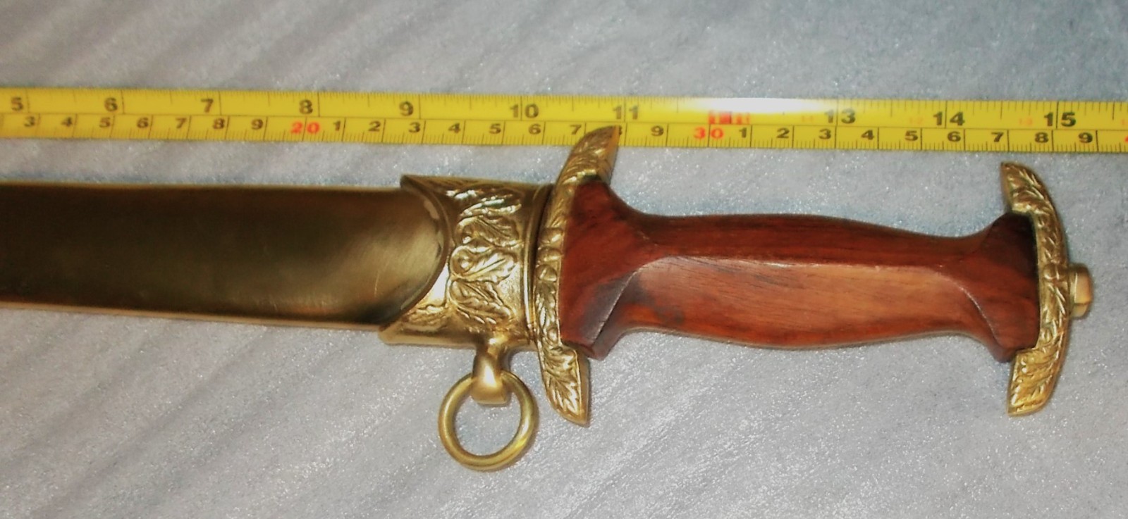 RARE? Vtg Brass or Copper Sheath & Double Edged Dagger Knife Hand Engraved INDIA