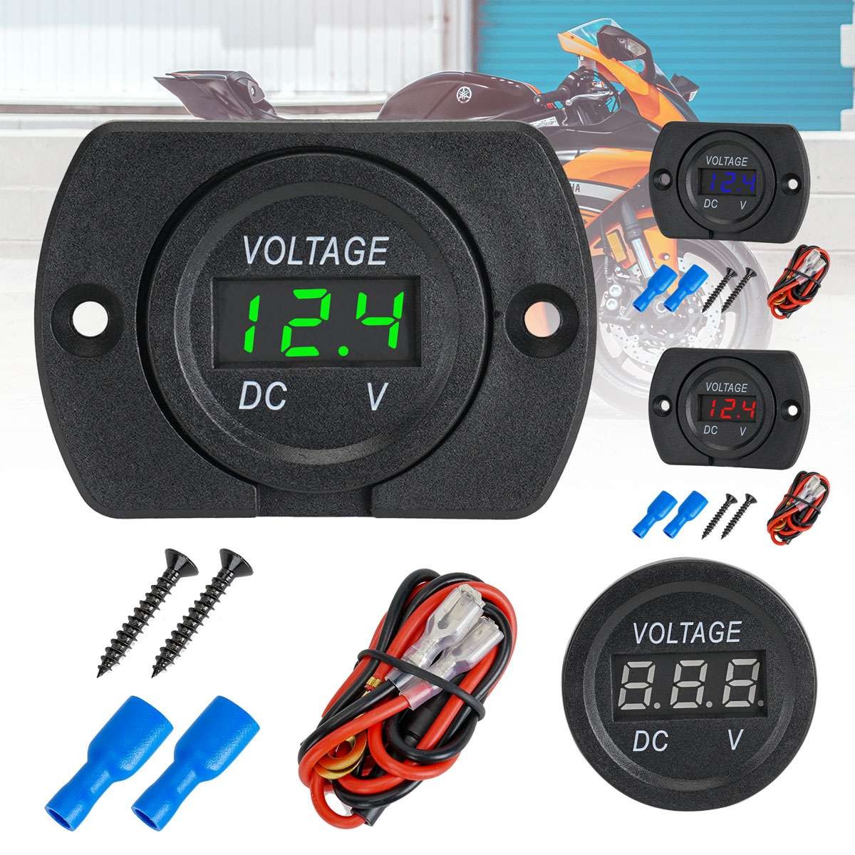 Volt Gauge Meter Voltage LED Digital Display DC 12V-24V Car Panel Voltmeter