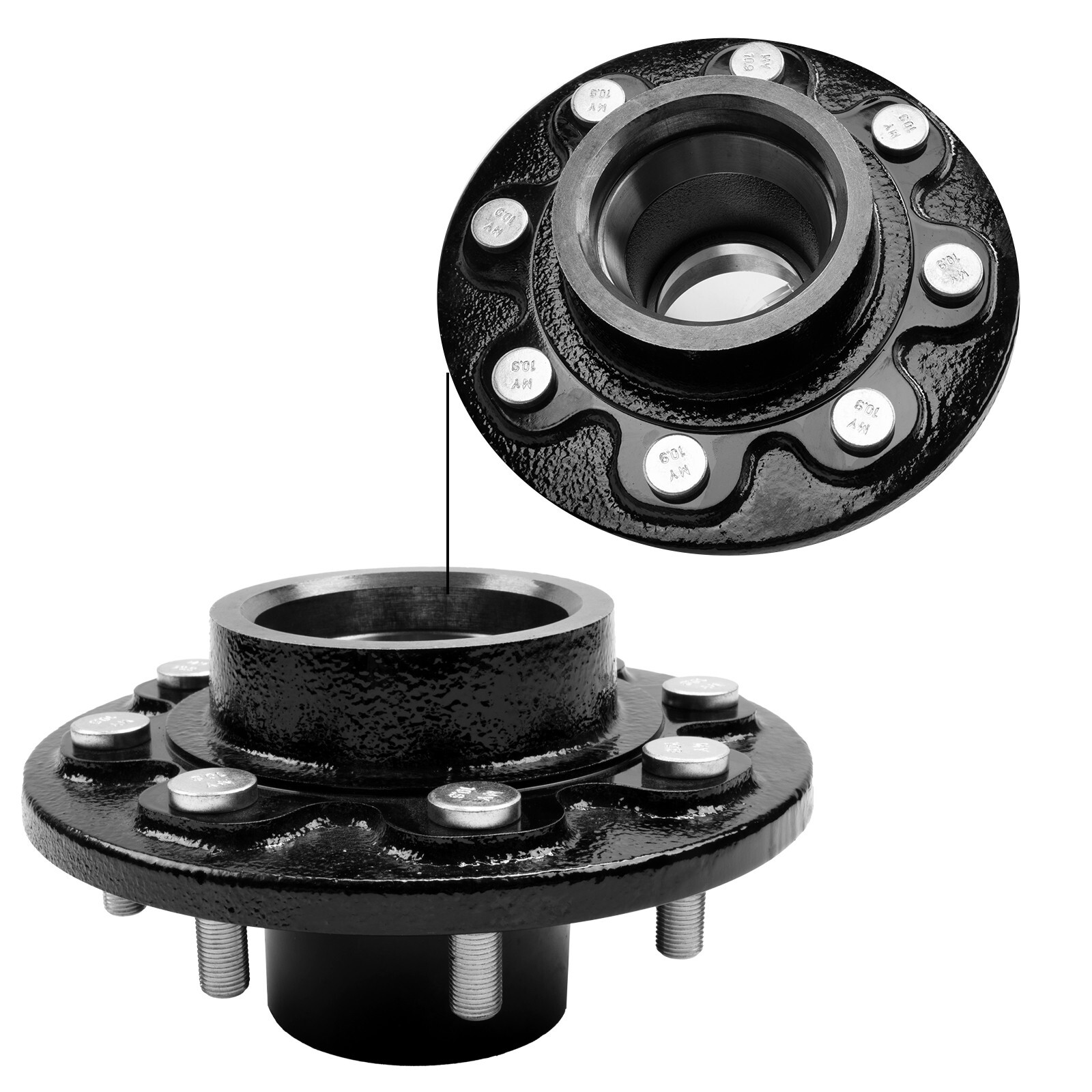 8 x 6.5 Lug Bolt On Wheels Fit For shipping Container Hub and Spindle Kit 8000LB