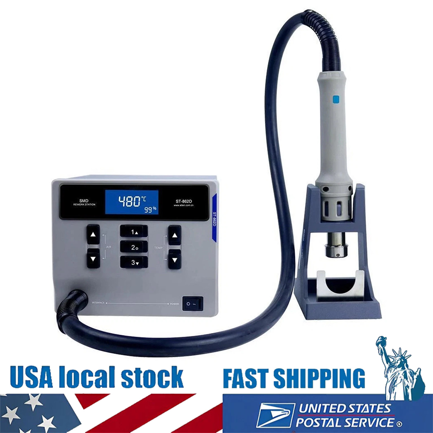 ATTEN St-862D 1000W Hot Air Digital Display Desoldering  Rework Station US STOCK