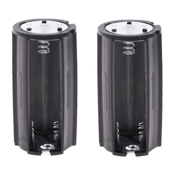 2x 3-AA to D-cell Battery Holder Cylindrical Case for Flashlights Round Circular