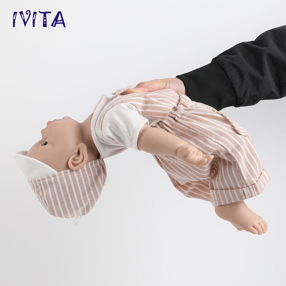 IVITA 17" Soft Silicone Reborn Baby Boy and Girl Newborn Squishy Silicone Doll