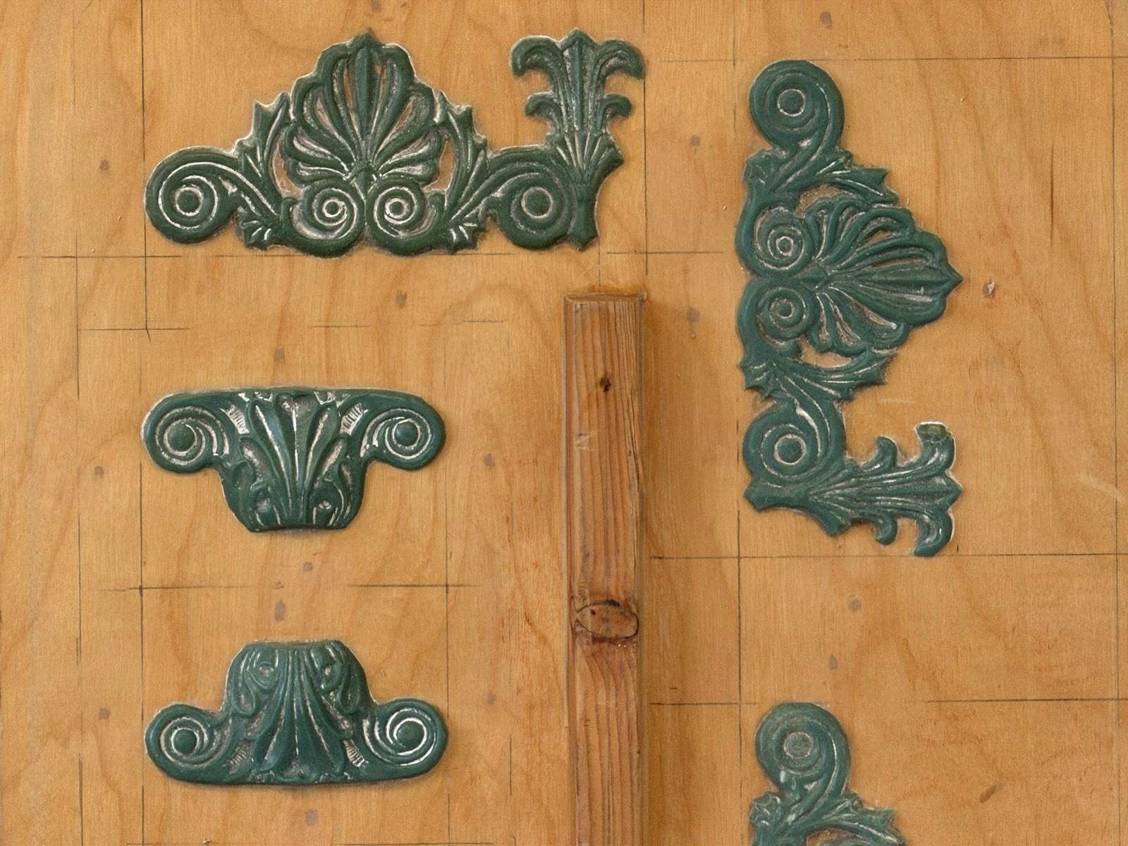 Mid Century Industrial Wood Foundry Mold Abstract Wall Art 1960 Patterns