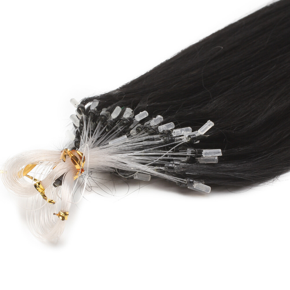 Micro Ring Loop Tip Remy Human Hair Extensions Straight Micro Beads Link Hair US