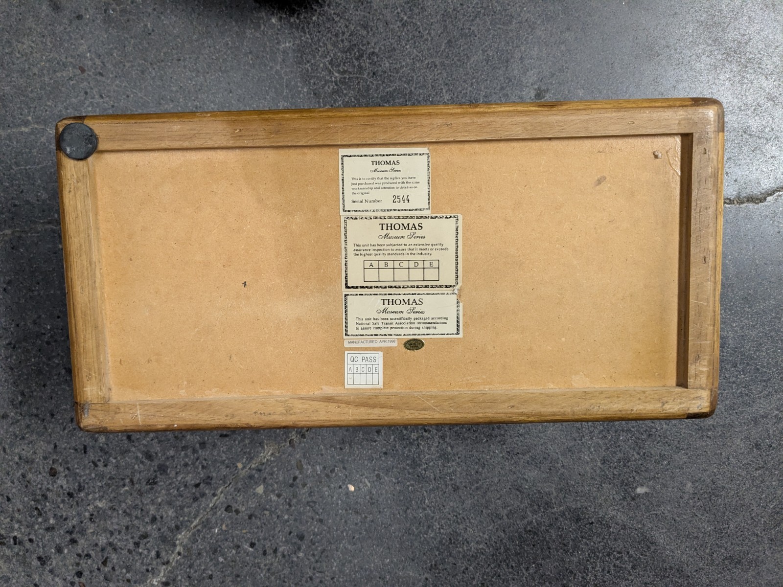 THOMAS Pacconi Museum Series Wooden Wood Tool Box Chest w/Lift-Out Tray