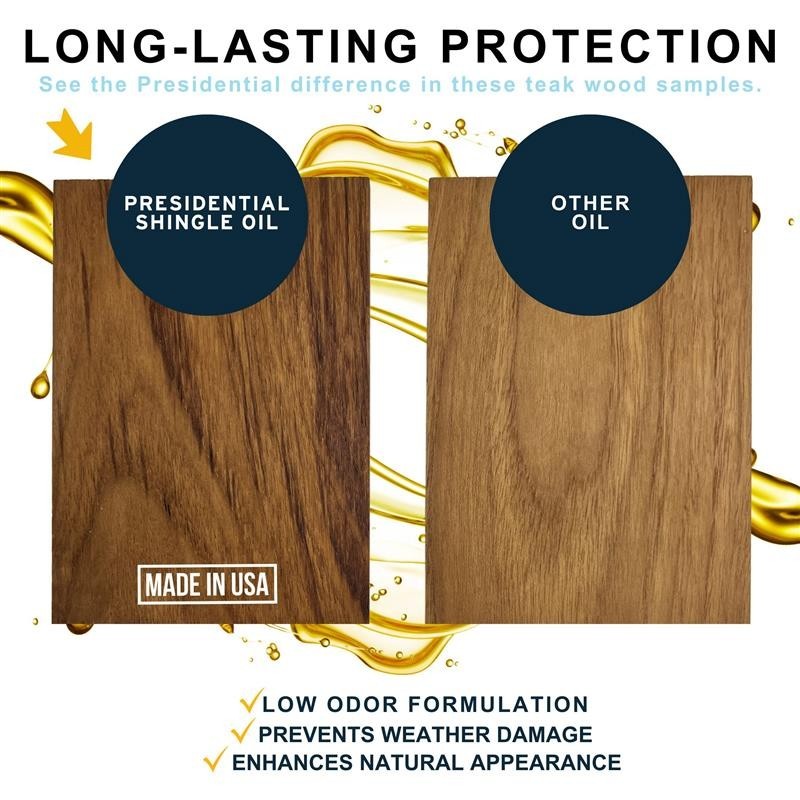 Presidential Shingle Oil | Indoor & Outdoor Wood Sealant & Waterproofer | 5 Gal