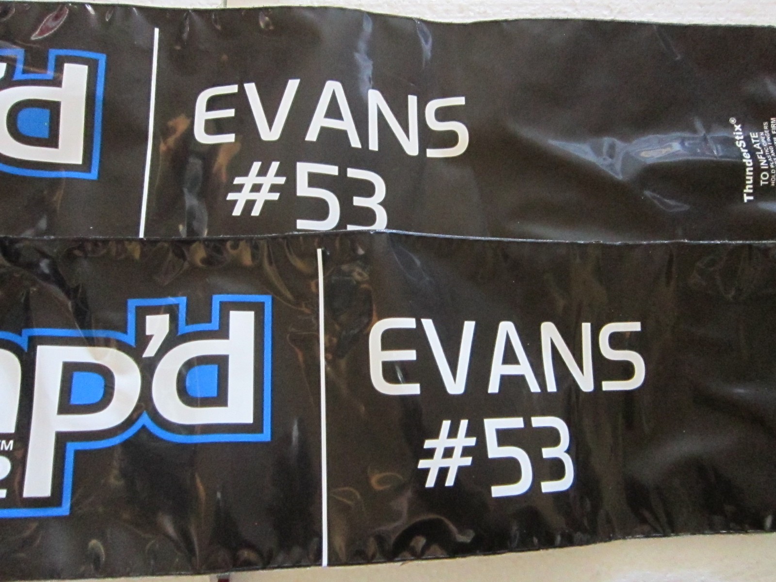 NOS 2007 TYLER EVANS #53 SUPERCROSS AMP'D MOBILE THUNDERSTIX PAIR memorabilia