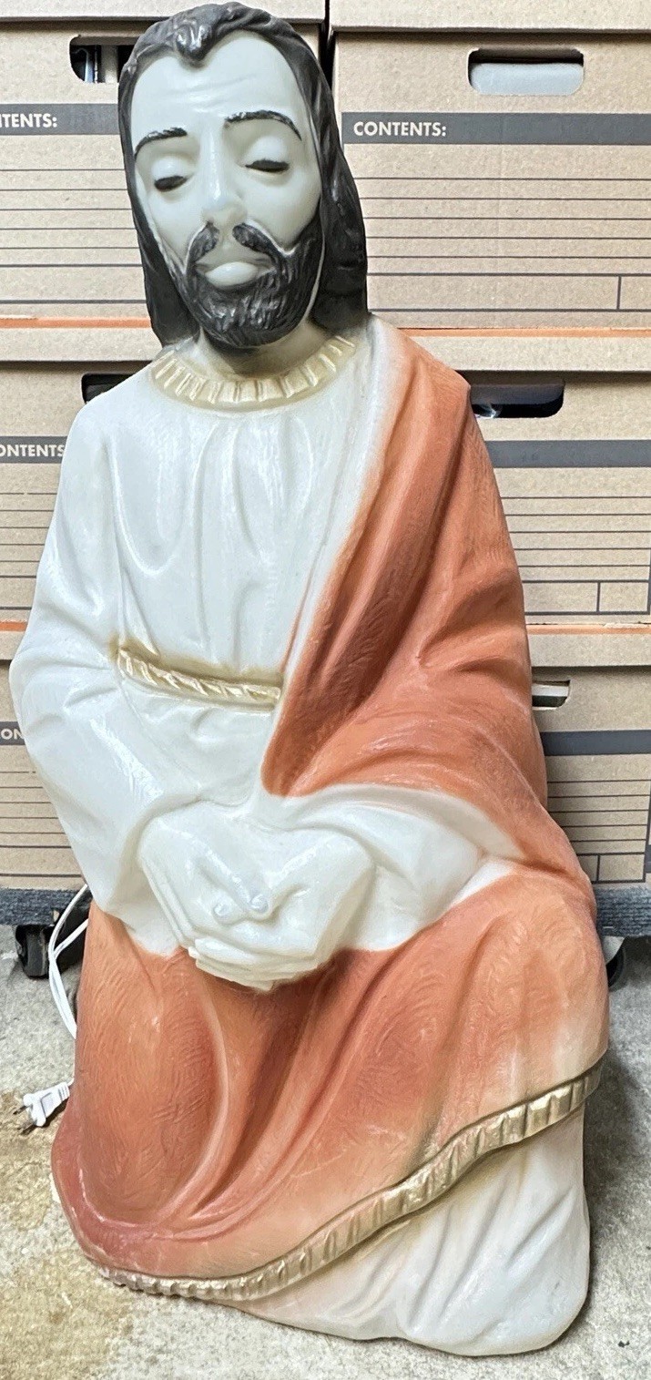 Blowmold Nativity Joseph 31'' vintage yard decor New Light Fixture