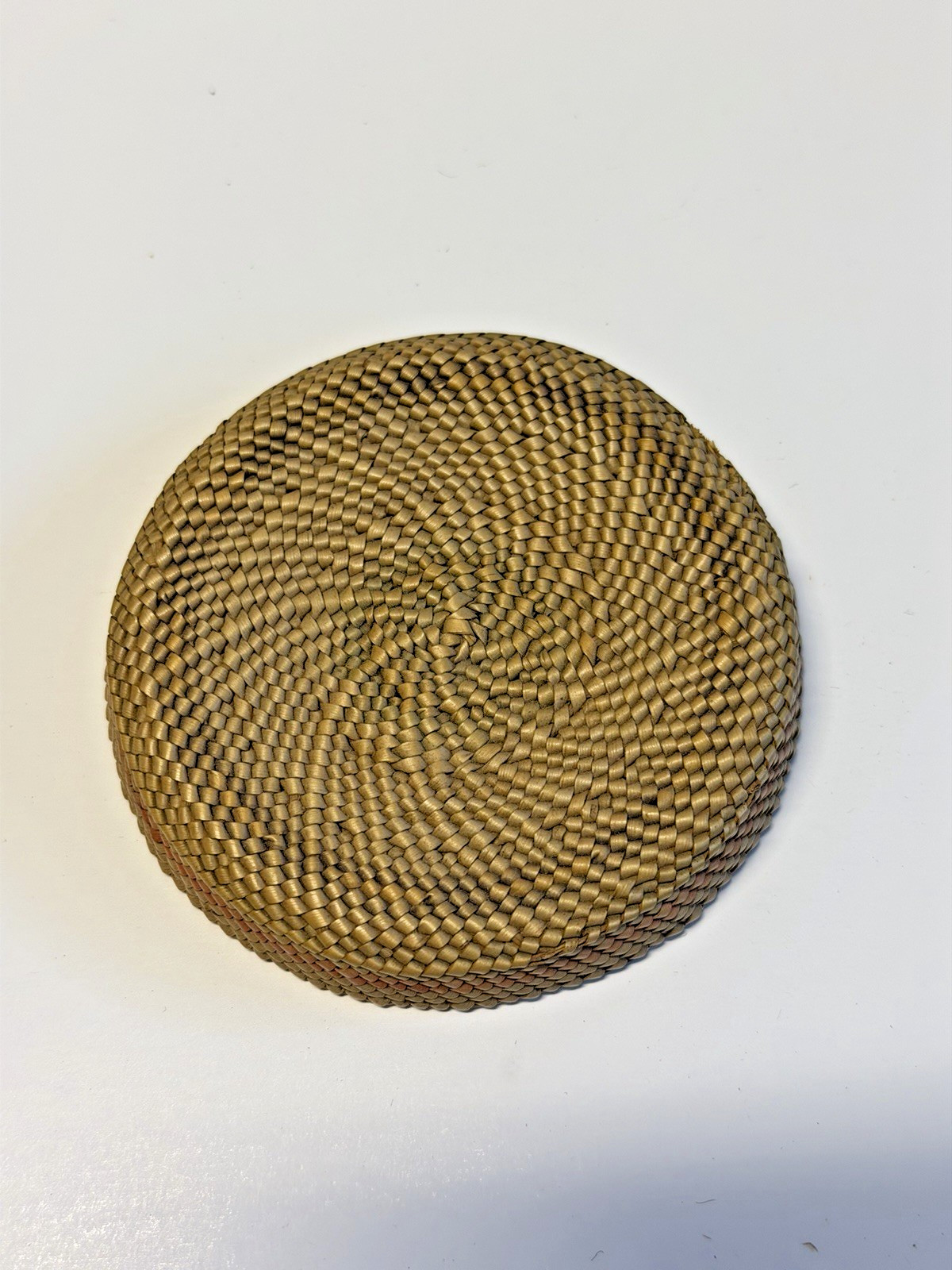 Antique Native American Indian Nootka Lidded Nootka Basket; Early 1900's; #A19