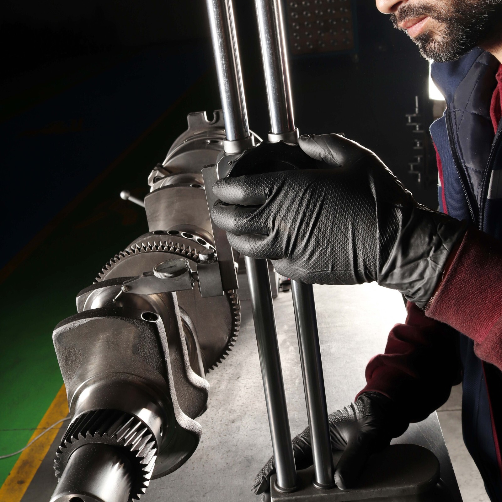 GP Craft Black Nitrile Gloves Diamond Grip 8Mil Disposable Latex Free 1000/Case