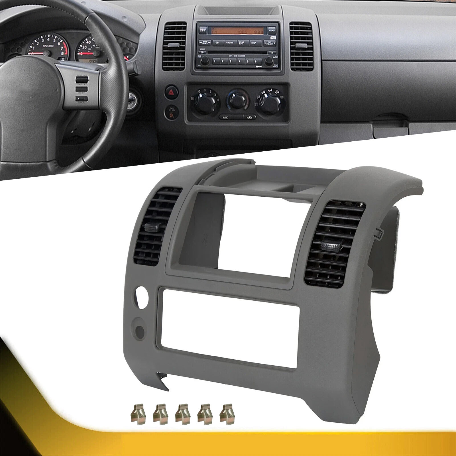 For 05-20 Nissan Frontier Center Dash Console Instrument Panel Cluster Lid Bezel