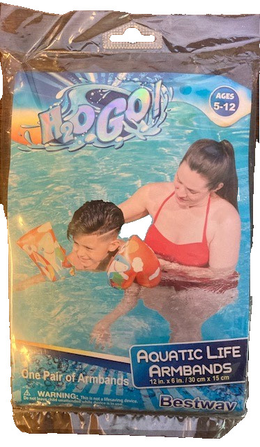 Swimming Pool Inflatable Armbands, Split Tube, Tube, Beach Ball -Pack of 4 Items