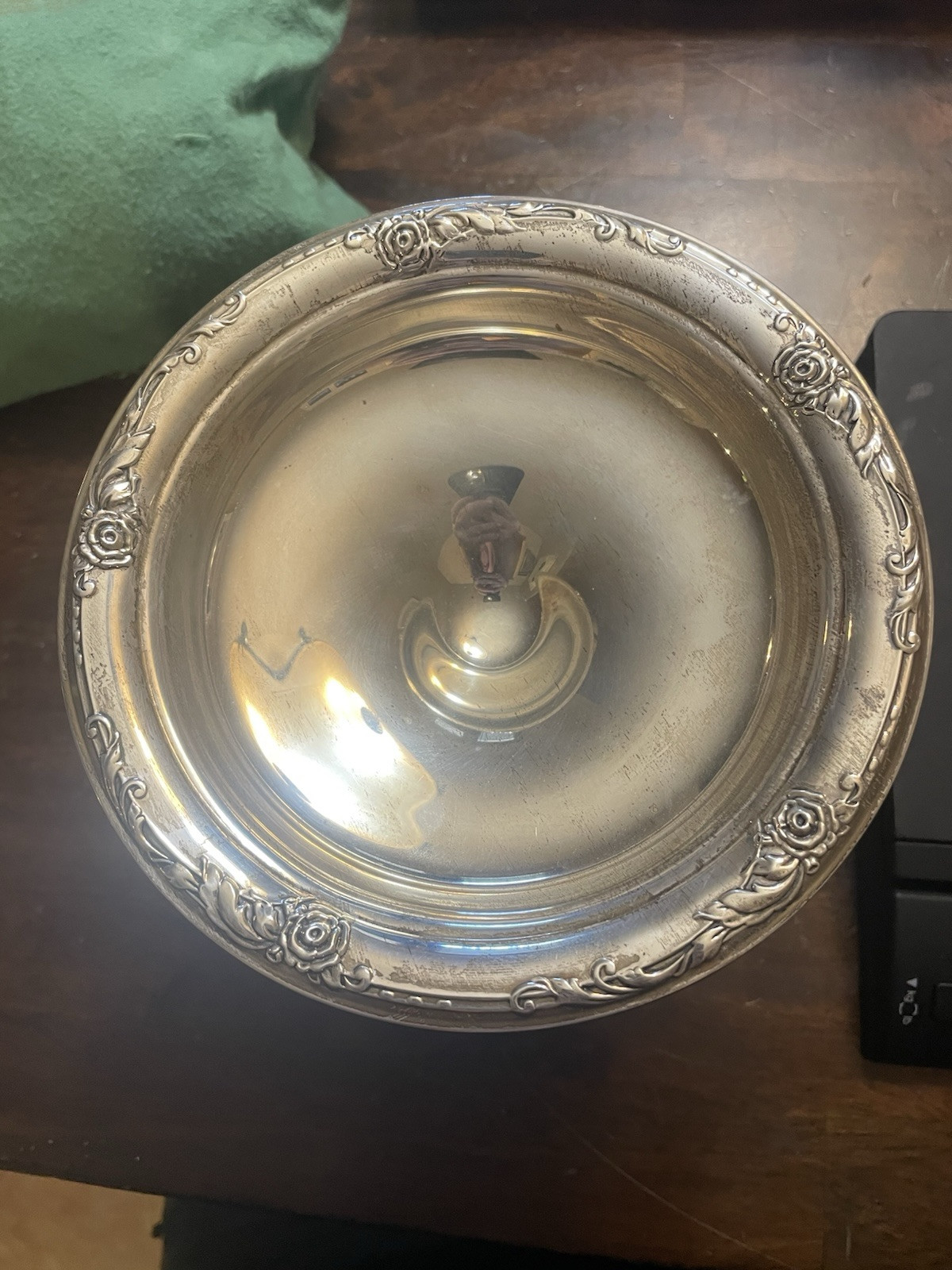 Oneida "Damask Rose" Sterling Silver Weighted Compote. S