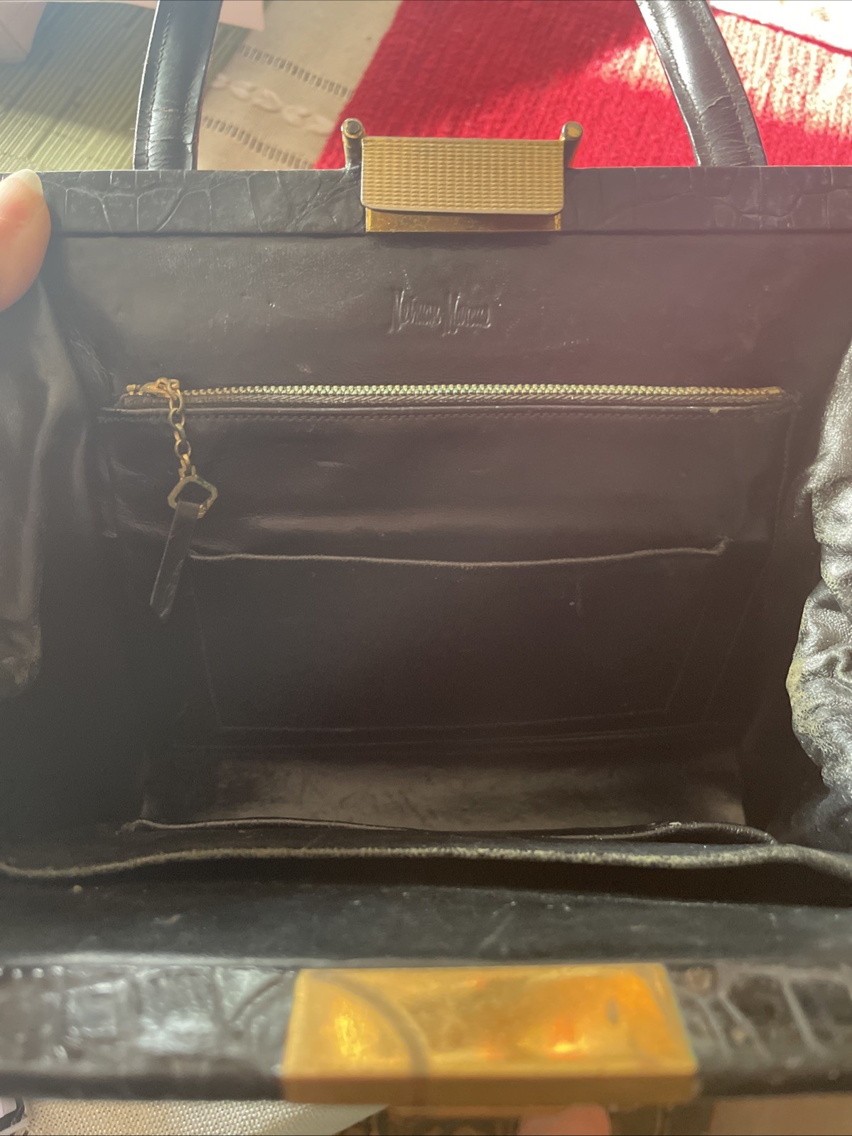 Authenticated Vintage Genuine Crocodile Skin Leather Neiman Marcus Handbag