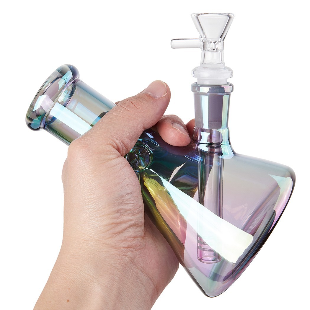 6.1" Mini Glass Bong Smoking Tobacco Glass Plating Water Pipe with 14mm Bowl