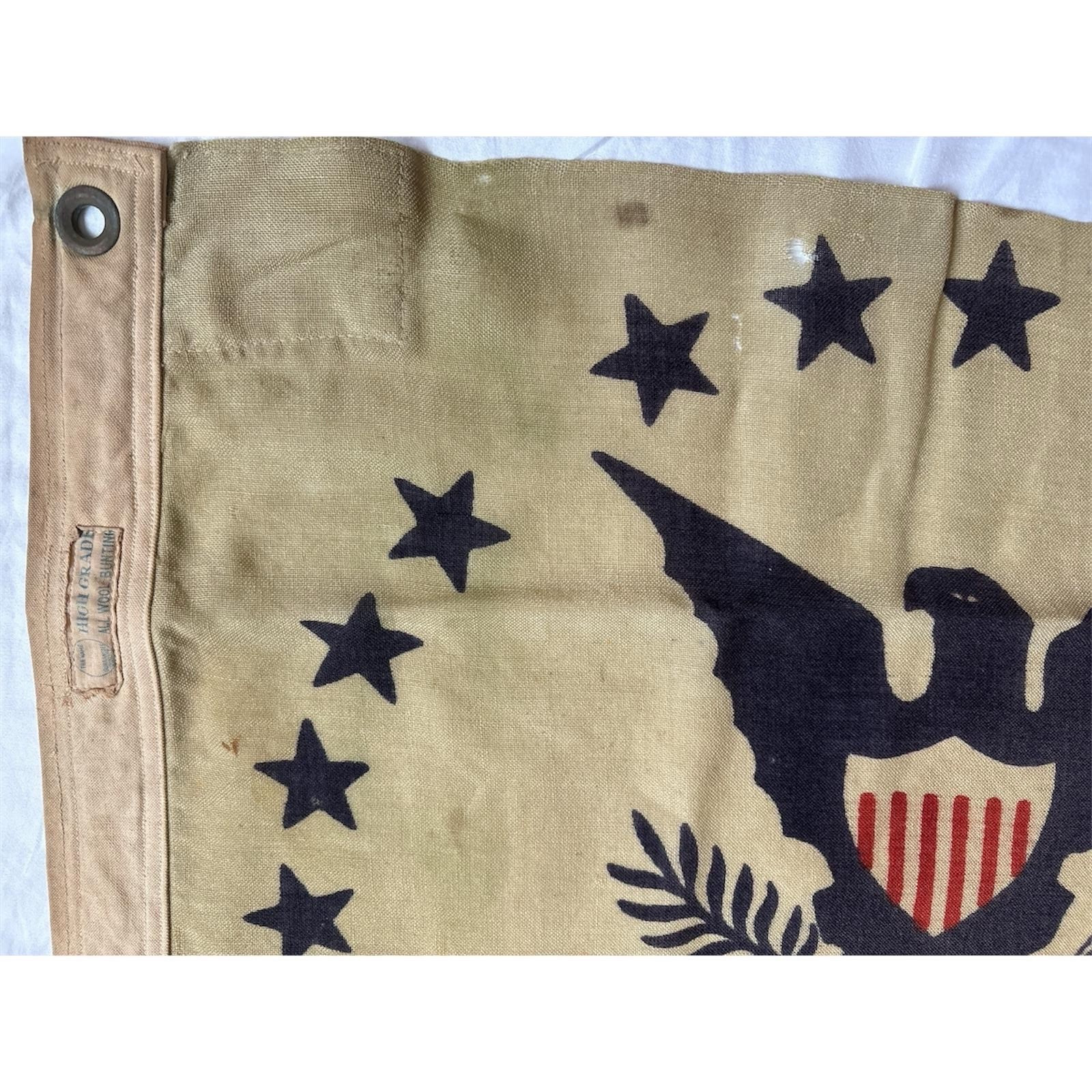Authentic WWII American USA Coast Guard Wool Ensign with Provenance -World War