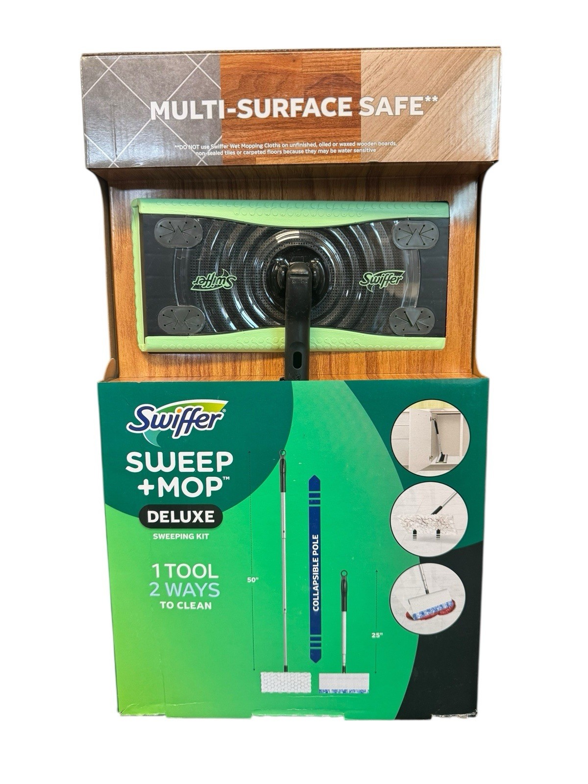 Swiffer Sweep + Mop Deluxe Sweeping Kit, 1 Sweeper + 30 Refills. New!