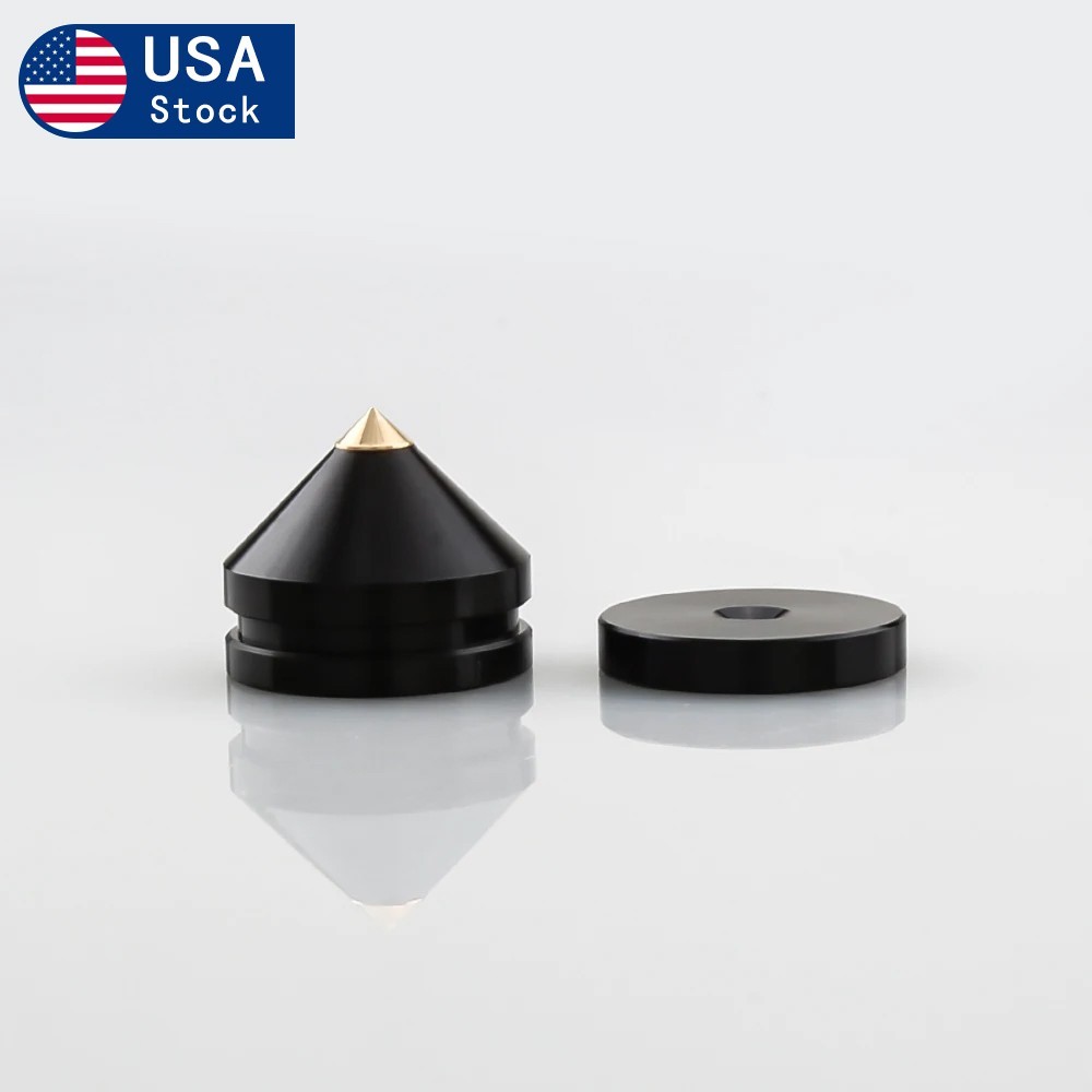 4X Aluminum Alloy Speaker Foot HiFi Shockproof Isolation Spikes Stand Pad Black