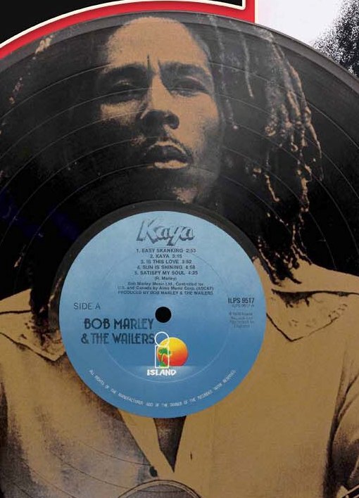 Bob Marley Laser Etched Black Vinyl Record Reproduction Signed LP Display 3