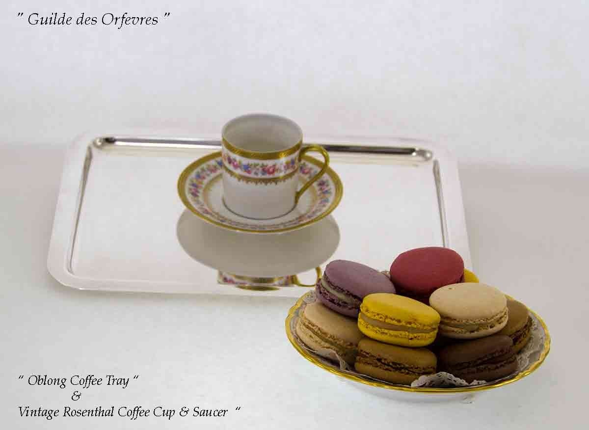 Silver Oblong Coffee Tray , Raw Edge/Plain. 11 in.