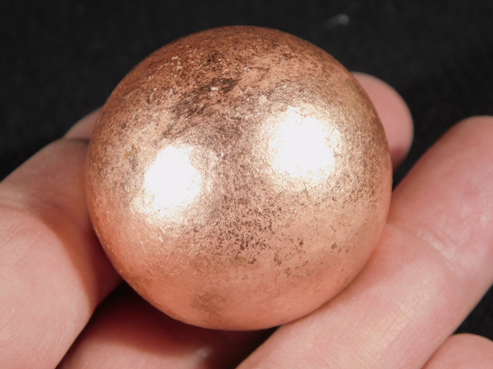 Larger! Super Heavy SOLID COPPER Sphere From Michigan 287gr