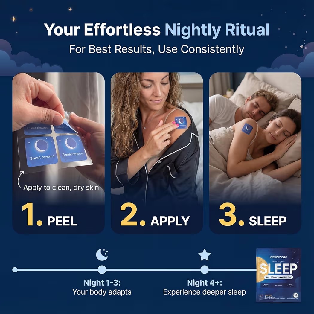 Wellamoon Sleep Support Melatonin, Valerian & Magnesium 1 Pack Of 28 Patches