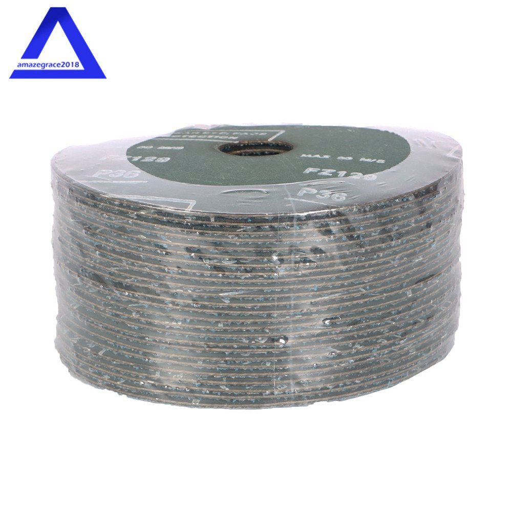 25 Pack 5" x 7/8" 24 Grit Zirconia Resin Fiber Disc Grinding and Sanding Discs
