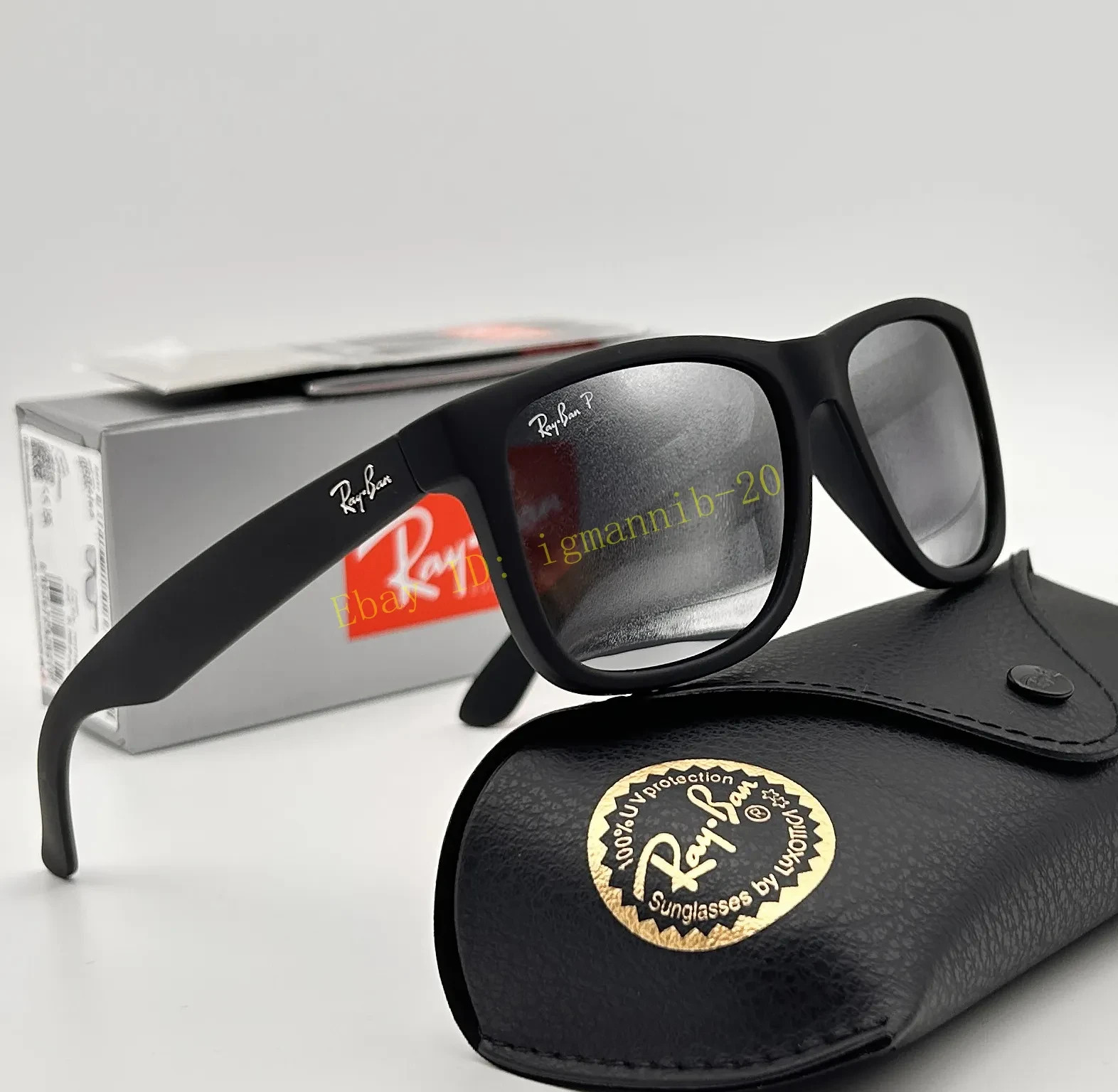 Ray-Ban RB4165 622/6G Justin Polarized Sunglasses Grey Mirror Silve Lens 54mm UV